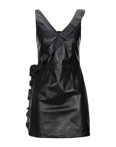 FRANKIE MORELLO Kurzes Kleid Schwarz 100% Lammleder