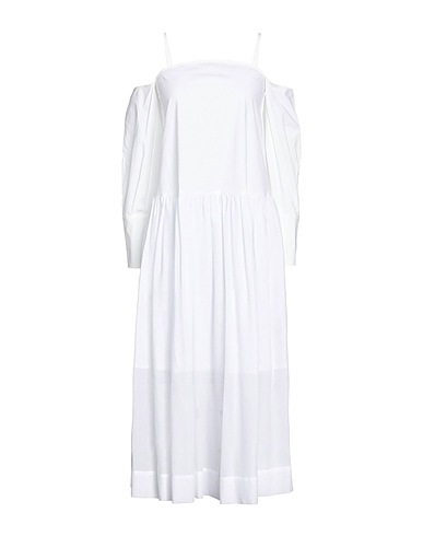 ERIKA CAVALLINI Long dress White 100% Cotton, Elastane