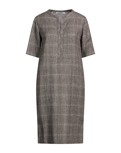 AGNONA Robe mi-longue Moka 54% Soie, 27% Lin, 19% Laine