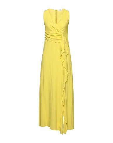 SUOLI Long dress Yellow 85% Acetate, 15% Silk