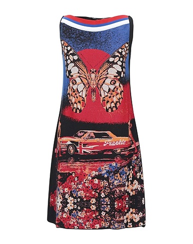 FRANKIE MORELLO Vestito corto Blu 71% Viscosa, 25% Nylon, 2% Poliestere, 2% Fibra di metallo