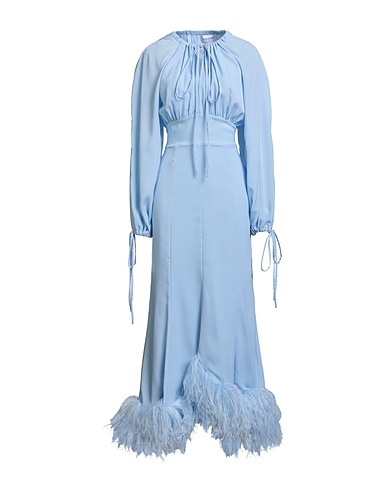 16ARLINGTON Elegantes Kleid Himmelblau 100% Polyester, Straussenfedern