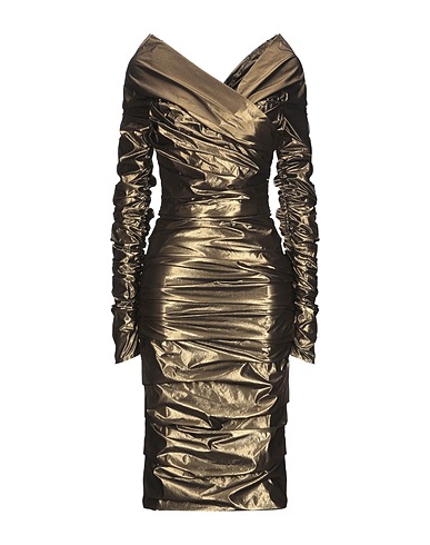 DOLCE&GABBANA Midi dress Khaki 51% Polyamide, 35% Polyester, 14% Elastane