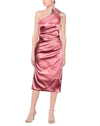 Shop Dolce & Gabbana Woman Midi Dress Pastel Pink Size 0 Acetate, Polyamide, Elastane, Silk, Cotton