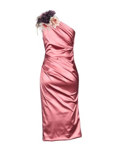 Shop Dolce & Gabbana Woman Midi Dress Pastel Pink Size 0 Acetate, Polyamide, Elastane, Silk, Cotton