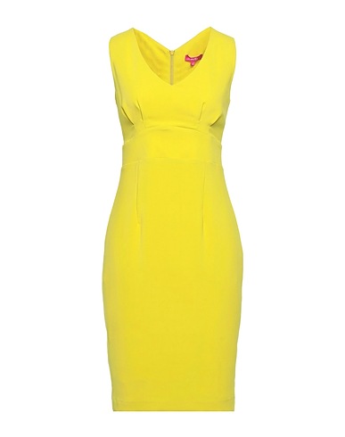 ÉCLÀ Midi dress Yellow 98% Polyester, 2% Elastane