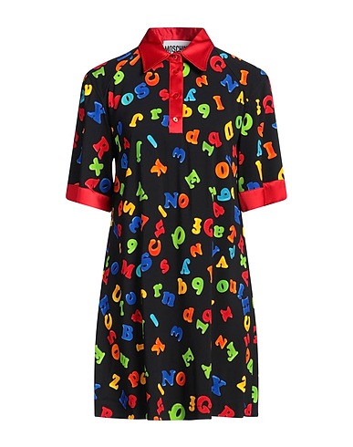 MOSCHINO Vestito chemisier Nero 98% Viscosa, 2% Elastan, Seta
