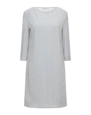 ALPHA STUDIO Short dress Silver 95% Viscose, 5% Polyester