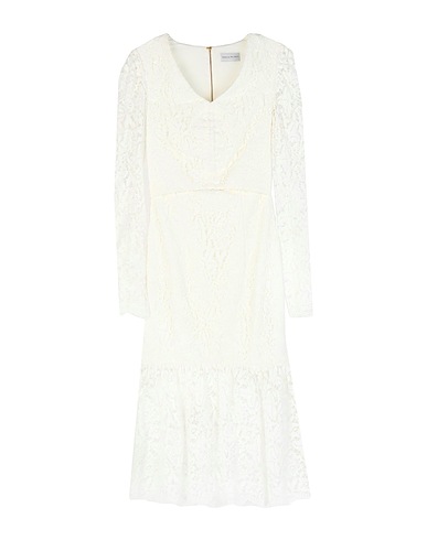 REBECCA VALLANCE Midi dress White 38% Cotton, 29% Polyester, 21% Nylon, 12% Rayon