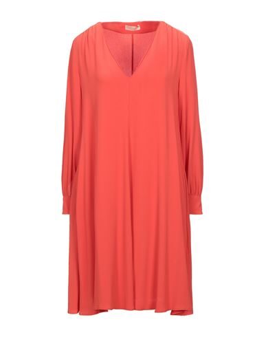 Shop Momoní Woman Midi Dress Coral Size 6 Acetate, Silk In Red