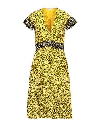 PHILOSOPHY di LORENZO SERAFINI Midi dress Yellow 100% Silk