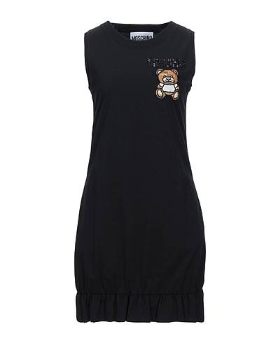 MOSCHINO Καλοκαιρινό φόρεμα Μαύρο 100% Βαμβάκι, Γυαλί, Πολυβινυλοχλωρίδιο PVC, Μετάξι