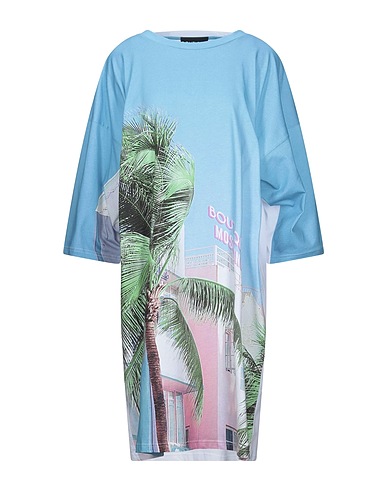 BOUTIQUE MOSCHINO Midi dress Sky blue 100% Cotton