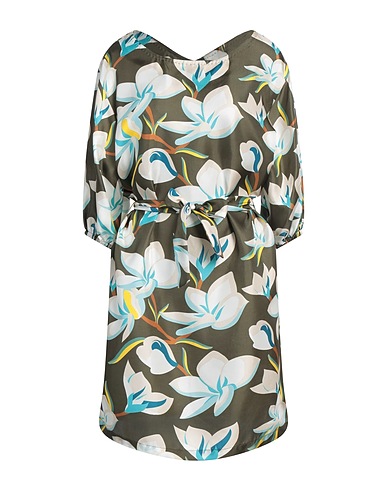 ALTEA Short dress Military green 100% Silk
