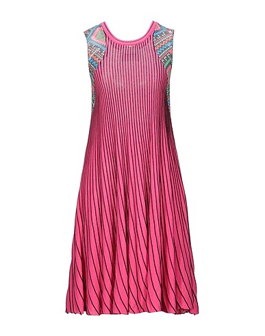 BRAND UNIQUE Kurzes Kleid Fuchsia 75% Baumwolle, 14% Viskose, 4% Polyamid, 4% Modal, 3% Metallfaser