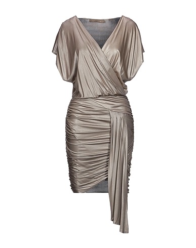 SIMONA CORSELLINI Sheath dress Khaki 100% Viscose