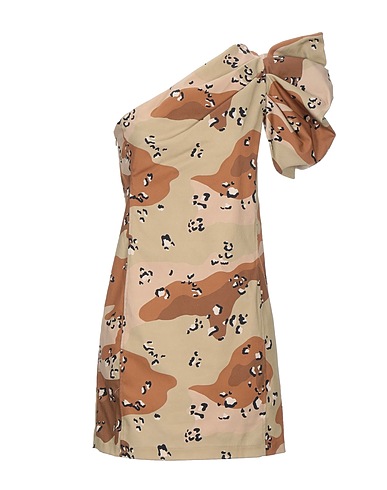 ANIYE BY One-shoulder dress Khaki 97% Cotton, 3% Elastane