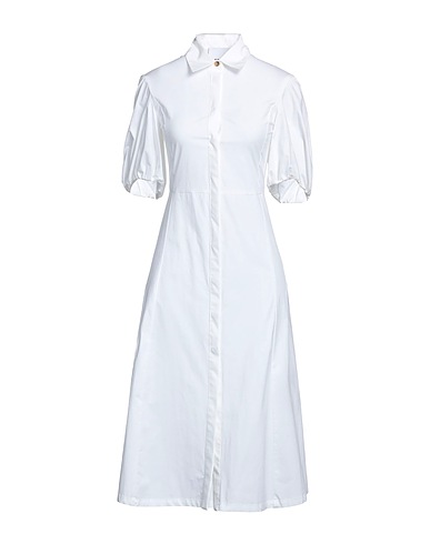 ERIKA CAVALLINI Midi dress White 95% Cotton, 5% Elastane