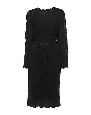 DOLCE&GABBANA Μίντι φόρεμα Μαύρο 38% Πολυαμίδη, 32% Βαμβάκι, 30% Βισκόζη, Μετάξι, Ελαστάνη