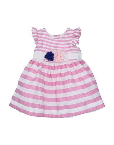 MONNALISA Baby dress Pink 60% Linen, 30% Viscose, 10% Polyester