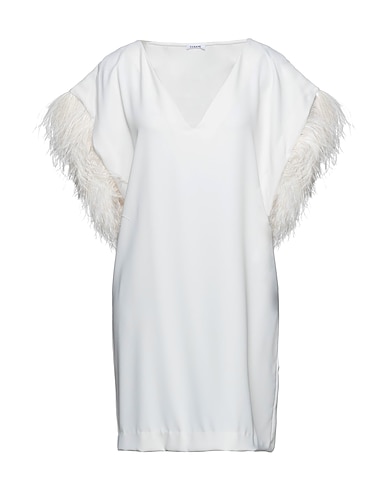 P.A.R.O.S.H. Short dress White 100% Polyester, Feathers