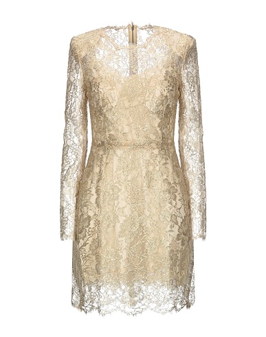 DOLCE&GABBANA Short dress Gold 68% Polyamide, 19% Polyester, 13% Metallic Polyester