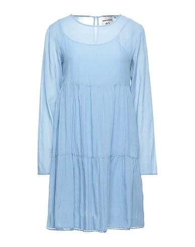 SEMICOUTURE Short dress Sky blue 70% Viscose, 30% Cotton