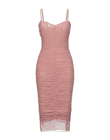 DOLCE&GABBANA Midi dress Antique rose 53% Cotton, 26% Polyamide, 21% Elastane