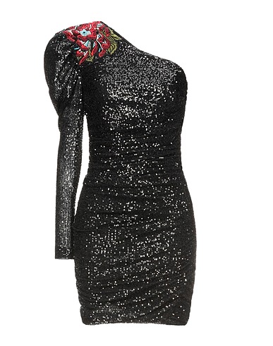 JOHN RICHMOND Short dress Black 100% Nylon, Polyamide, PVC - Polyvinyl chloride, Glass