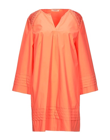 TWINSET Short dress Salmon pink 96% Cotton, 4% Elastane, Polyester