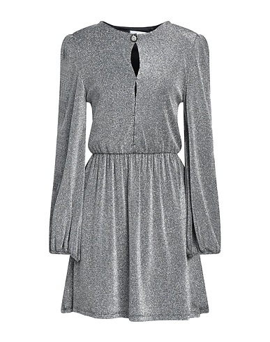 SOALLURE Pleated dress Silver 80% Viscose, 8% Polyamide, 7% Polyester, 5% Elastane