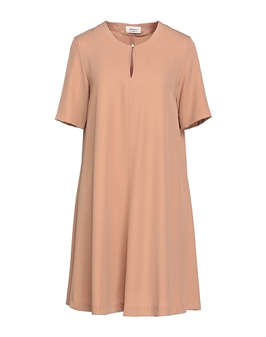 OTTOD'AME Short dress Beige 97% Polyester, 3% Elastane