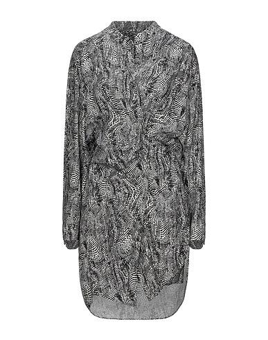FEDERICA TOSI Shirt dress Black 95% Silk, 5% Elastane