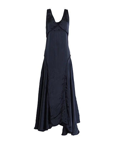 JIL SANDER Long dress Midnight blue 76% Cupro, 24% Silk