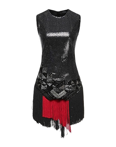 BALMAIN Midi dress Black 82% Polyamide, 12% Metallic Polyester, 6% Elastane