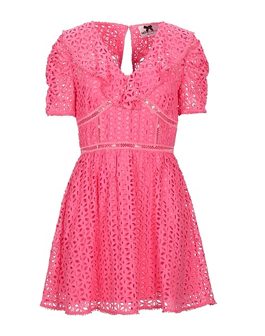 NO SECRETS Short dress Fuchsia 100% Cotton, Polyester
