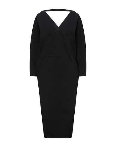 RICK OWENS Midi dress Black 64% Cotton, 34% Viscose, 1% Elastane, 1% Polyamide
