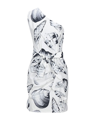 TWINSET One-shoulder dress White 100% Cotton
