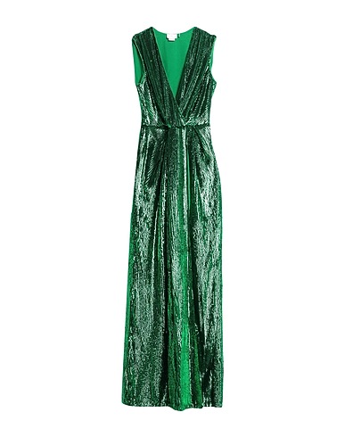 ELISABETTA FRANCHI Long dress Green 100% Polyester, Plastic