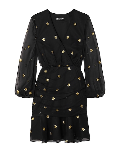 HANEY Short dress Black 80% Silk, 20% Lurex®