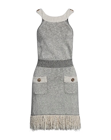 ELISABETTA FRANCHI Tubino Grigio 74% Cotone, 22% Viscosa, 4% Poliestere, Acrilico, Acetato
