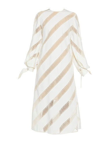 STELLA McCARTNEY Midi dress Ivory 68% Cotton, 20% Polyamide, 12% Linen