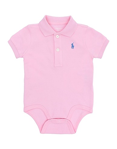 POLO RALPH LAUREN Baby bodysuit Cotton Mesh Polo Bodysuit
 Pink 100% Cotton