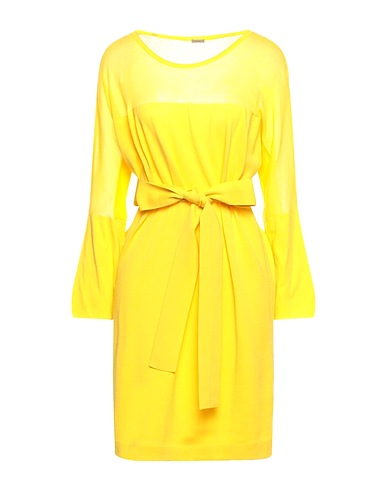 MALO Midi-Kleid Gelb 100% Baumwolle