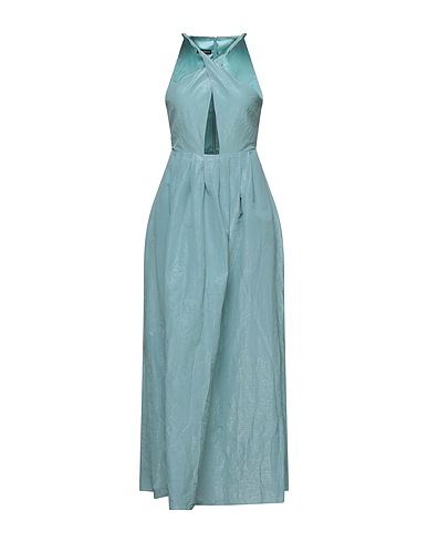 EMPORIO ARMANI Long dress Turquoise 68% Cotton, 32% Polyester