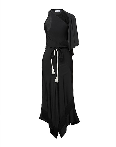 CHLOÉ Langes Kleid Schwarz 100% Viskose, Schurwolle, Polyamid, Seide
