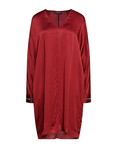 FABIANA FILIPPI Short dress Burgundy 56% Acetate, 44% Viscose