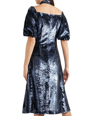 Shop Emilia Wickstead Woman Midi Dress Midnight Blue Size 6 Rayon, Elastane