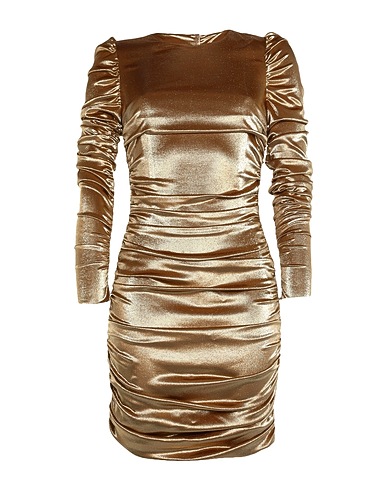 DOLCE&GABBANA Sheath dress Gold 75% Silk, 21% Metallic fiber, 4% Elastane