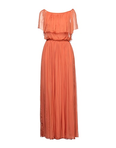 EMPORIO ARMANI Long dress Rust 100% Silk, Polyester